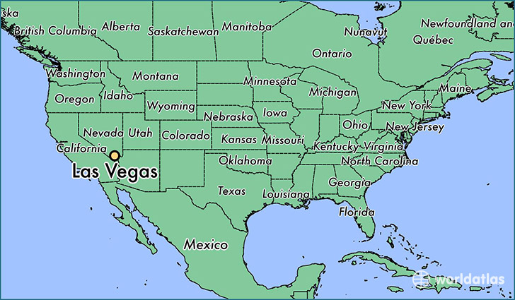 map showing the location of Las Vegas