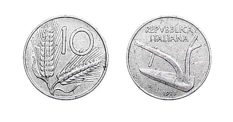 Italian 10 lira Coin