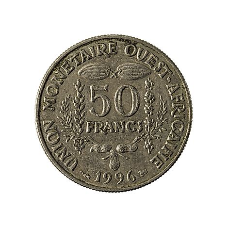 50 central african CFA franc coin (1996) obverse 