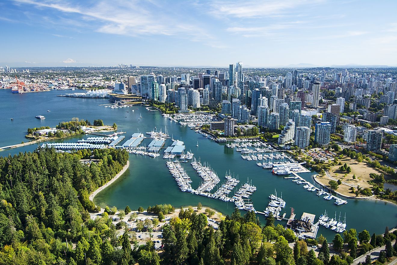 An aerial view of Vancouver, Canada.