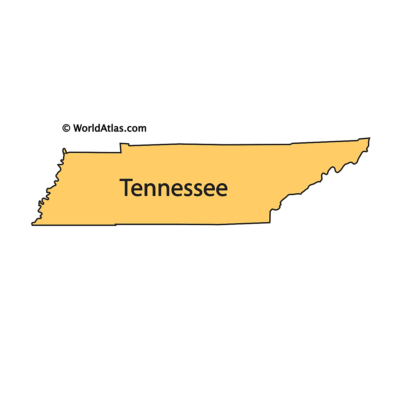Outline Map of Tennessee