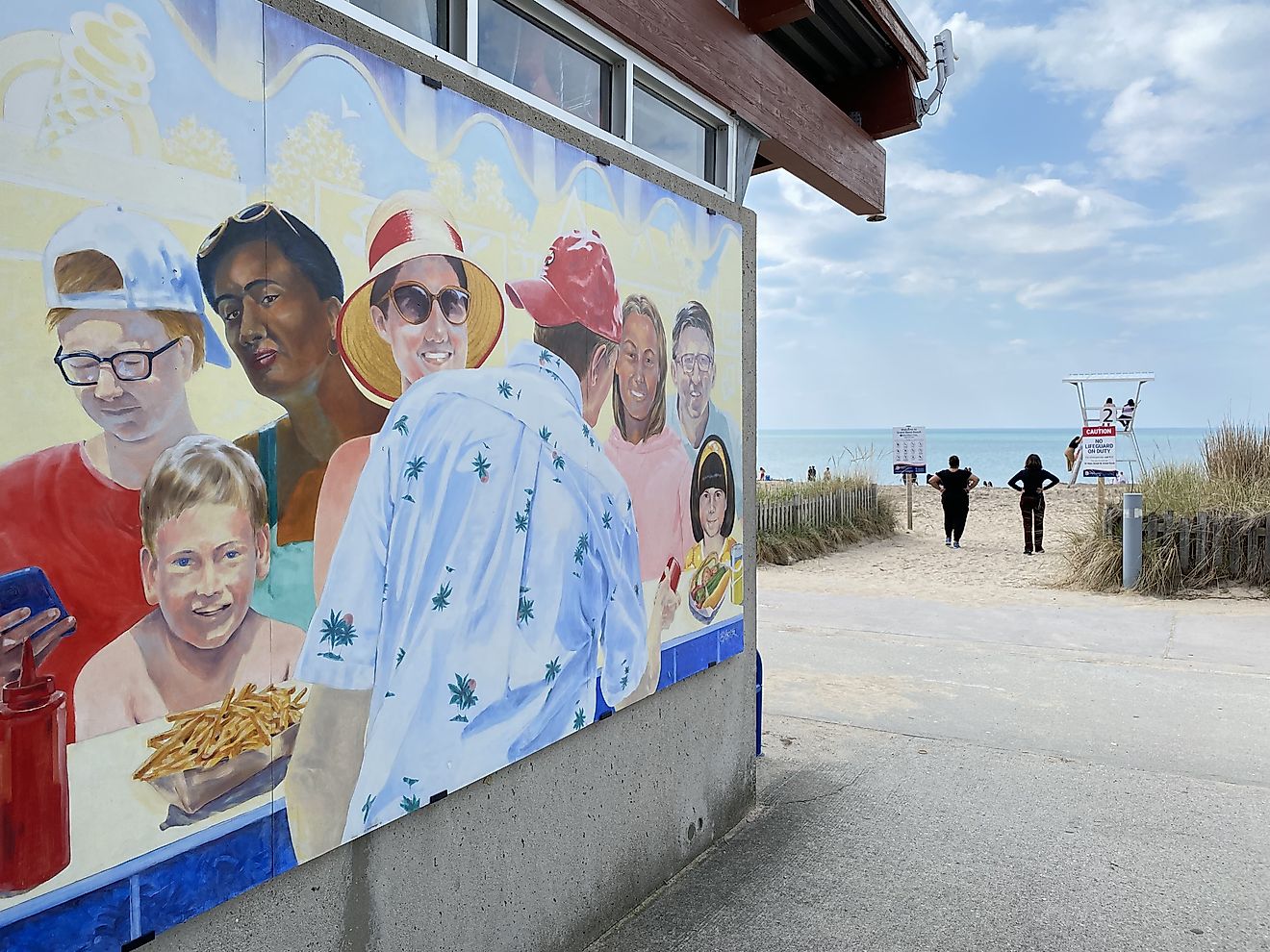 One of the many colorful beachside murals in Grand Bend, Ontario