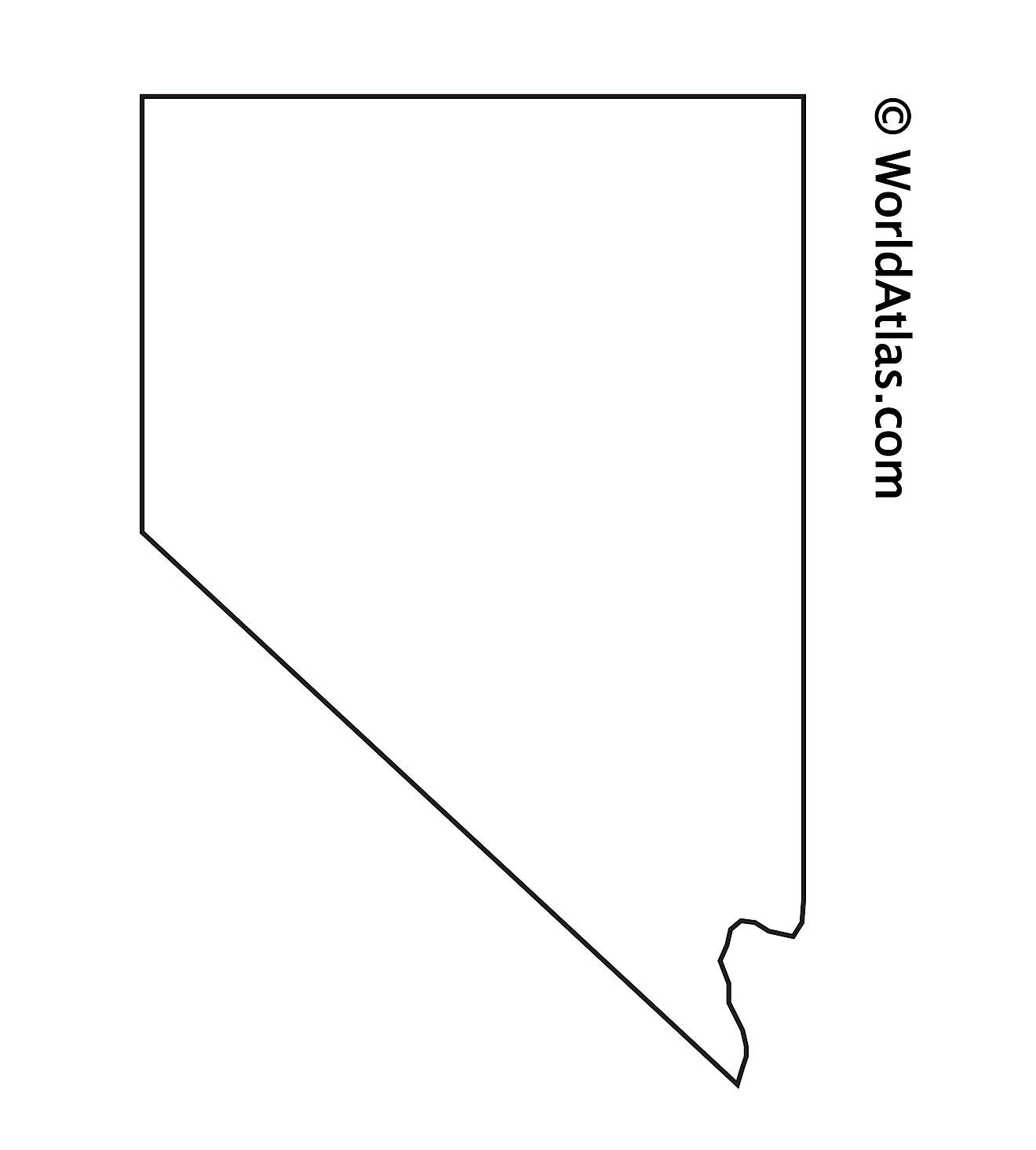 Blank Outline Map of Nevada