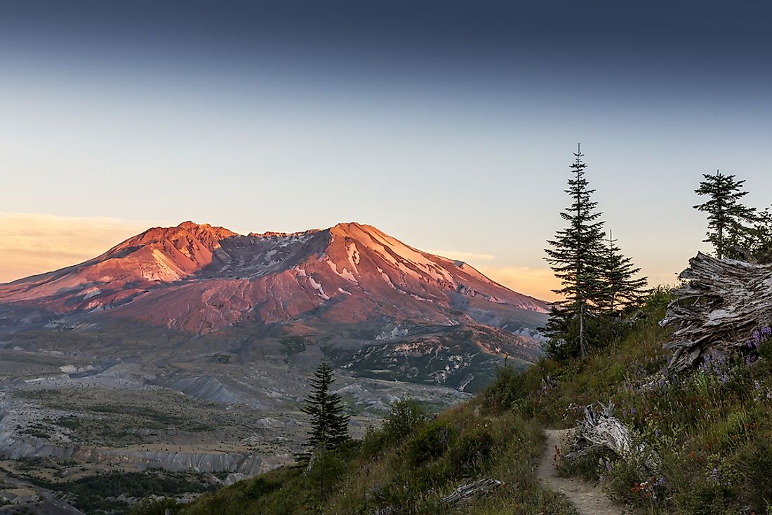 Mount St. Helens in the US state of Washington.