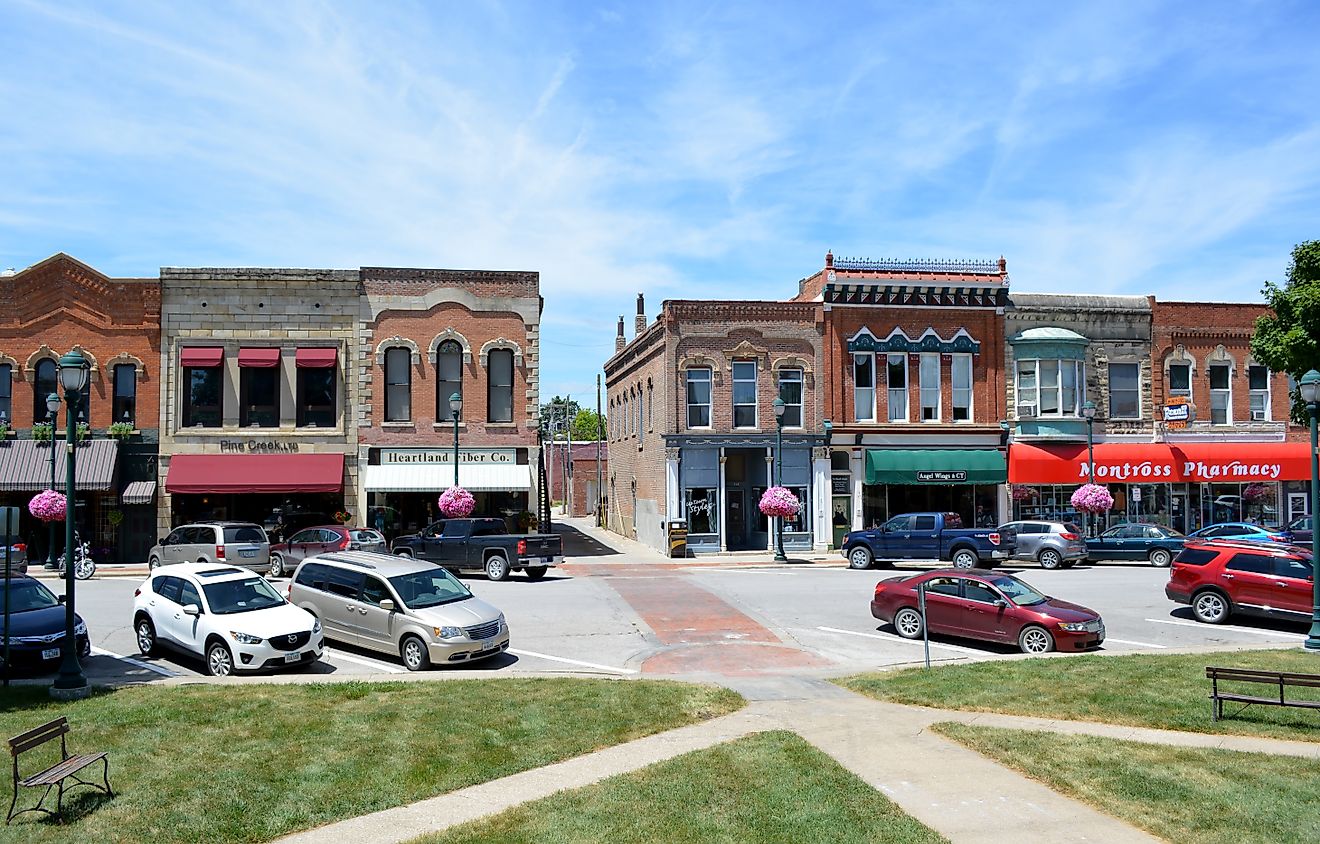 View of downtown Winterset, Iowa. Editorial credit: dustin77a / Shutterstock.com