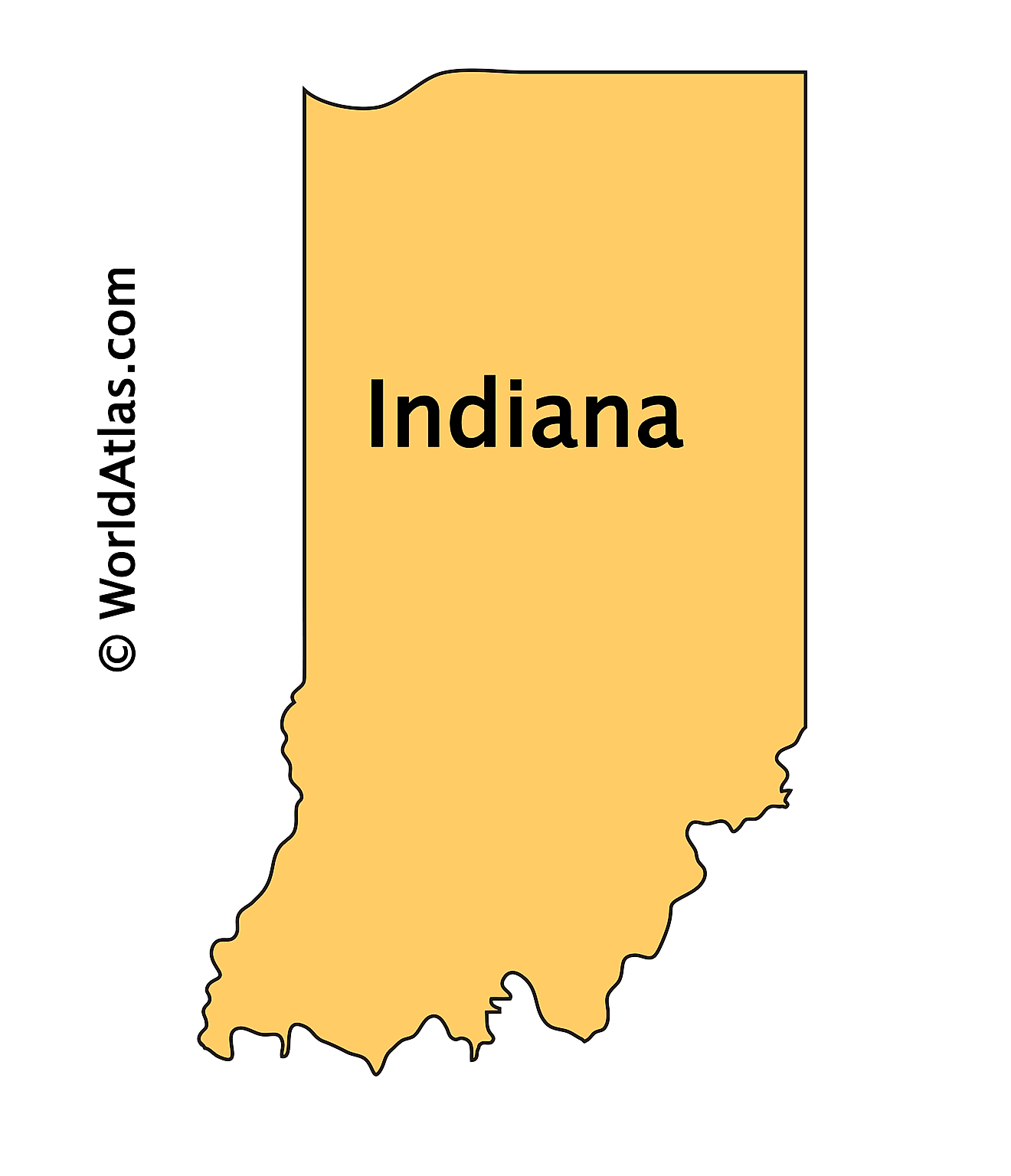 Outline Map of Indiana