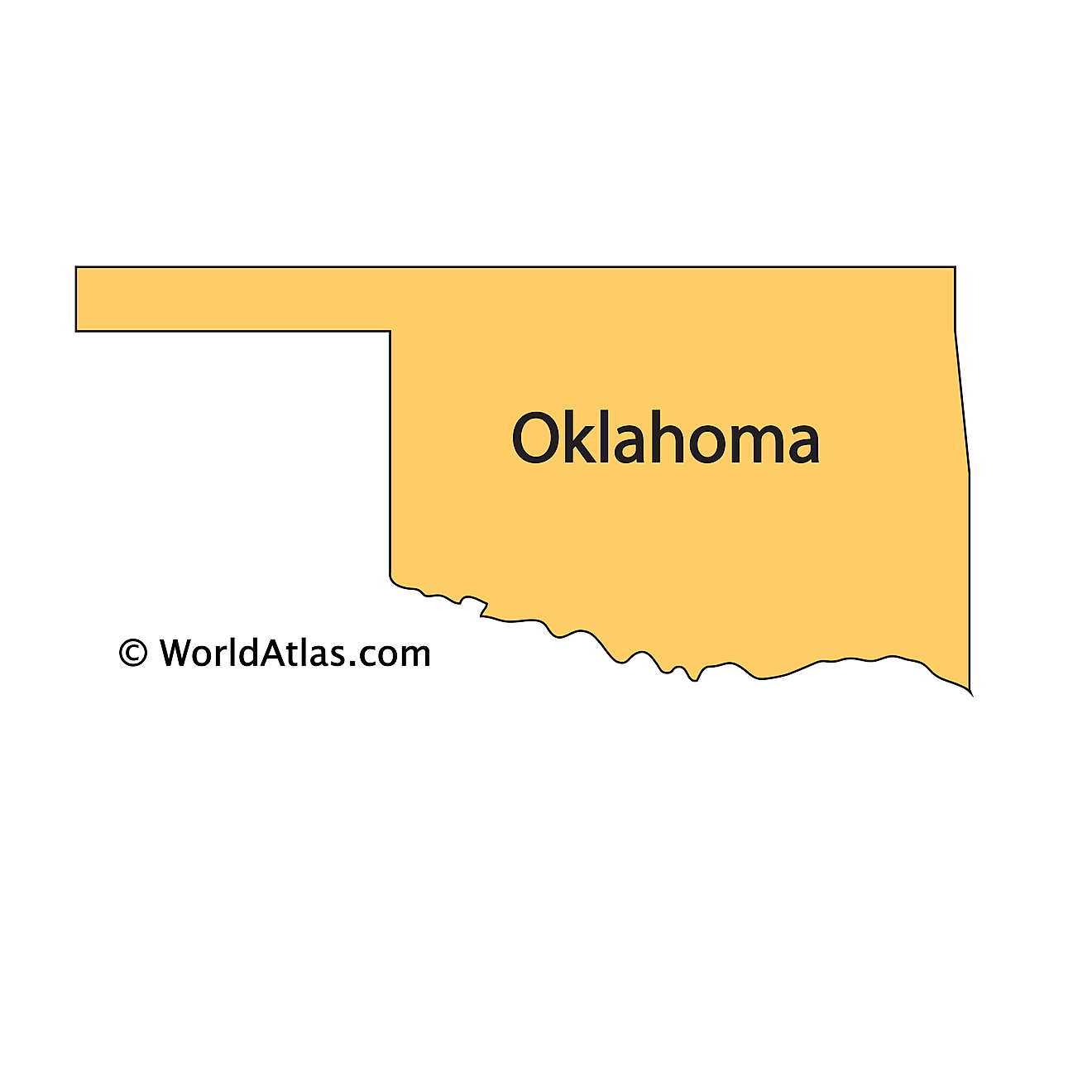 Outline Map of Oklahoma