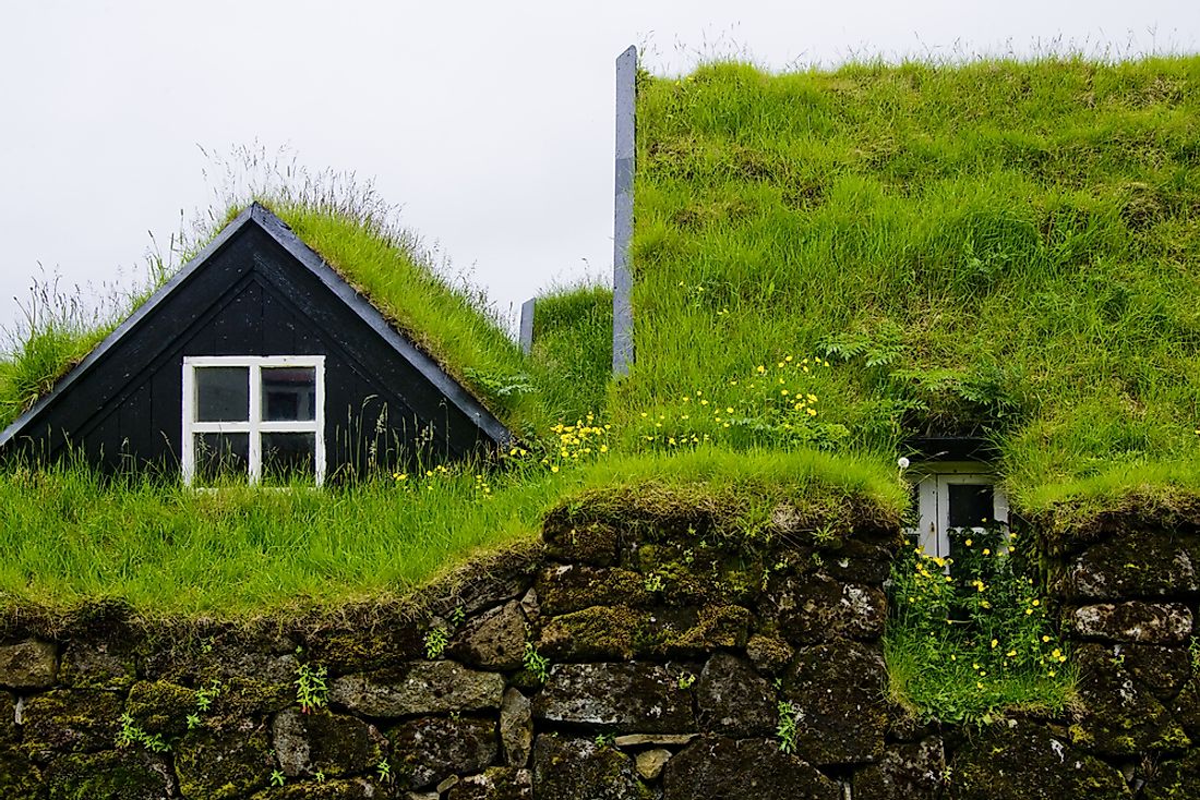 Turf houses are a traditional type of housing found uniquely in Iceland. 