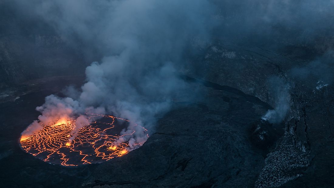 The world's largest lava lake in the Democratic Republic of the Congo. 