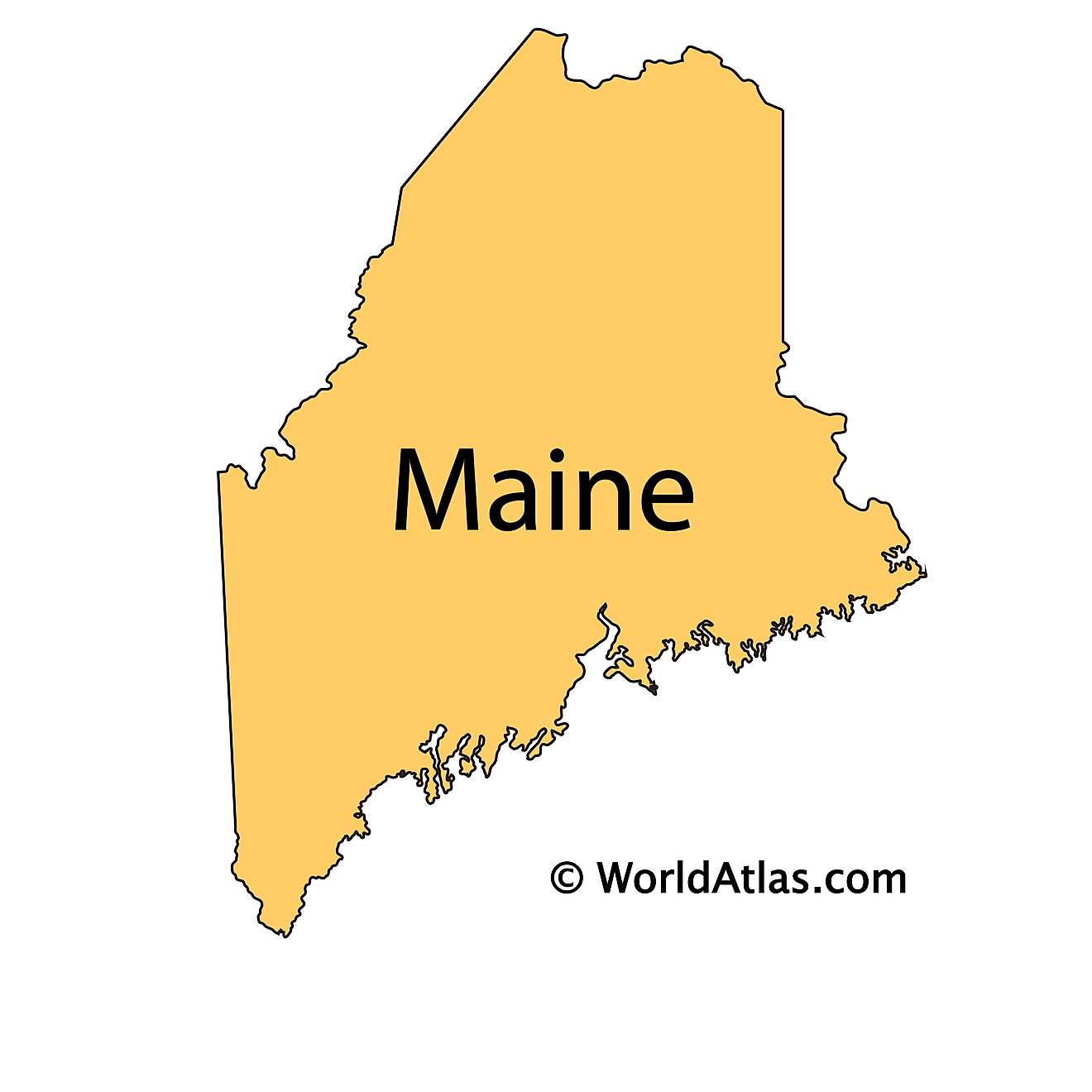 Outline Map of Maine