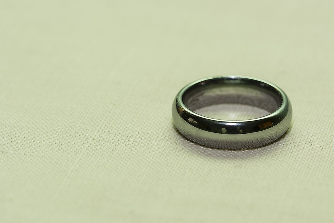 A ring made of tungsten. 