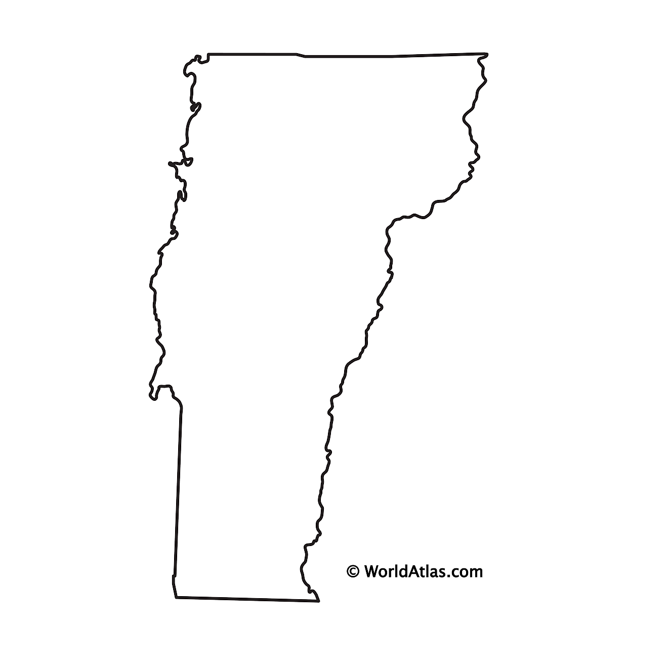 Blank Outline Map of Vermont