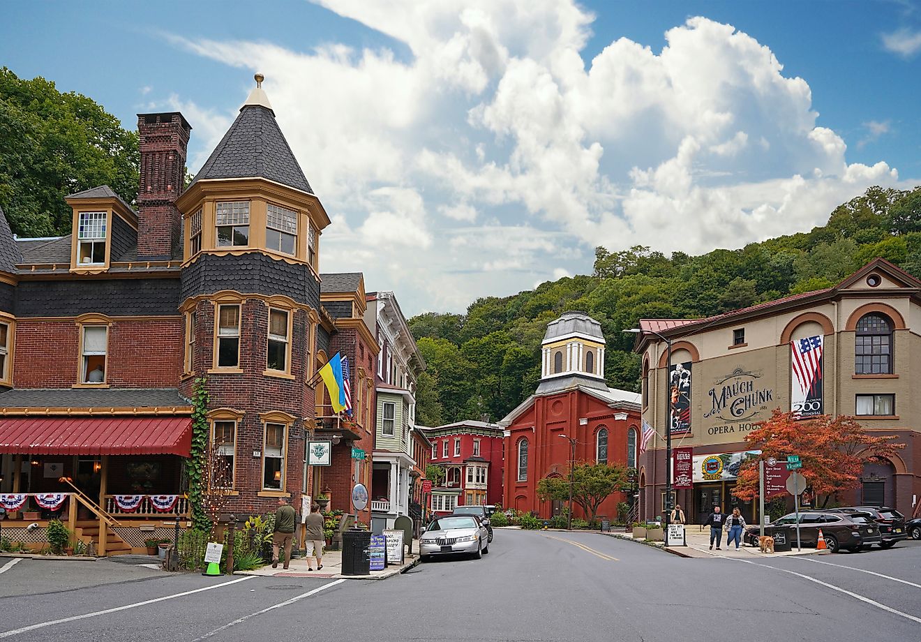 The Mauch Chunk Opera House in historic downtown Jim Thorpe , PA