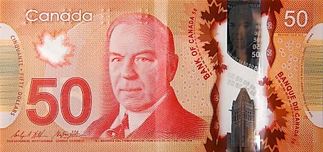 William Lyon Mackenzie King portrait on Canada 50 dollars 2012 banknote