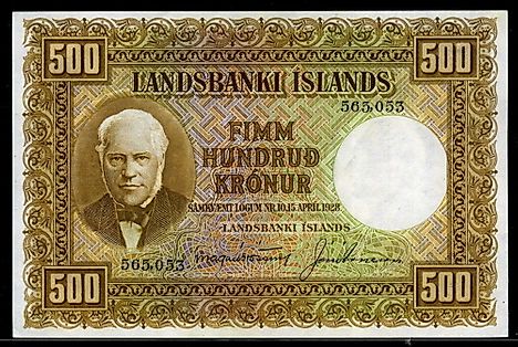 Iceland 500 Kronur banknote of 1928