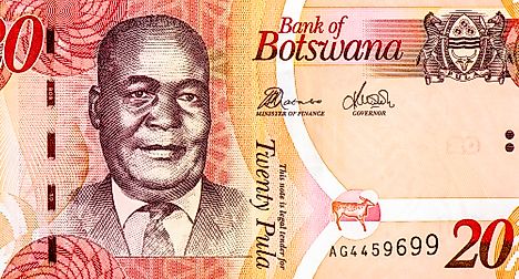Kgalemang Tumediso Motsete, Composer of Botswana's national anthem, featured in Botswana 20 Pula 2009 Banknotes.