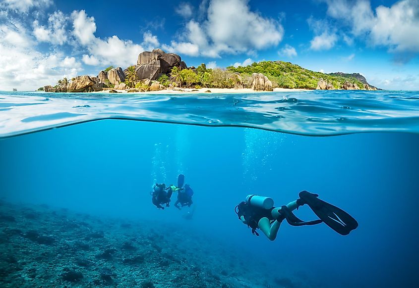 Divers in Seychelles