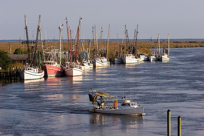 Shrimp fishing boats in Darien, Georgia