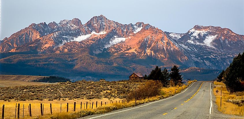 The Sawtooth mountains near Stanley, Idaho.