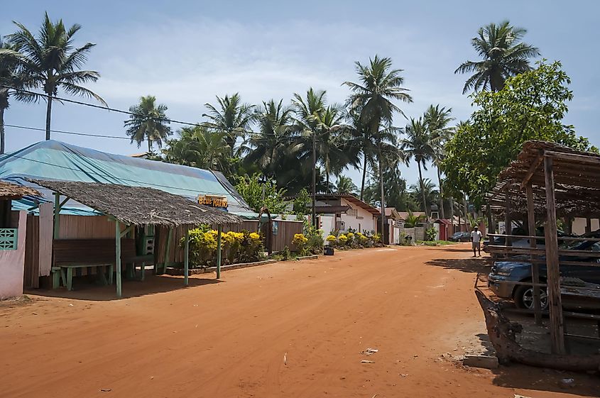 A street of a typical African village in the Ivory Coast