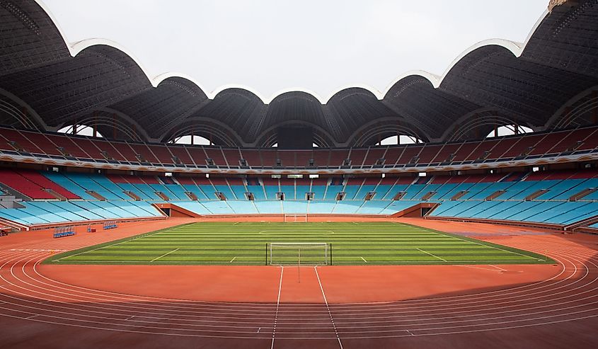 Interior of the Rungrado 1st of May Stadium in Pyongyang