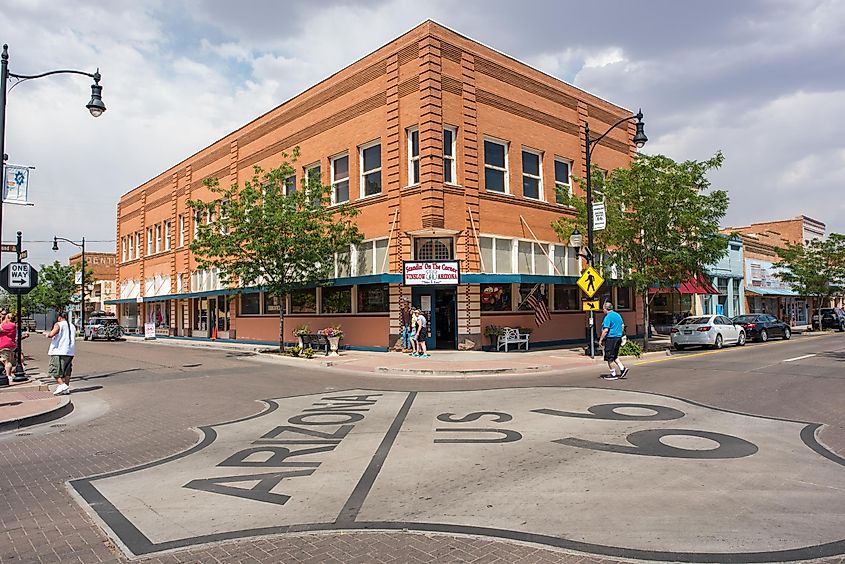 Winslow, Arizona gained prominence from the Eagle's song, "Take it Easy," which includes lyrics about standing on the corner in Winslow, AZ. Winslow is on Route 66