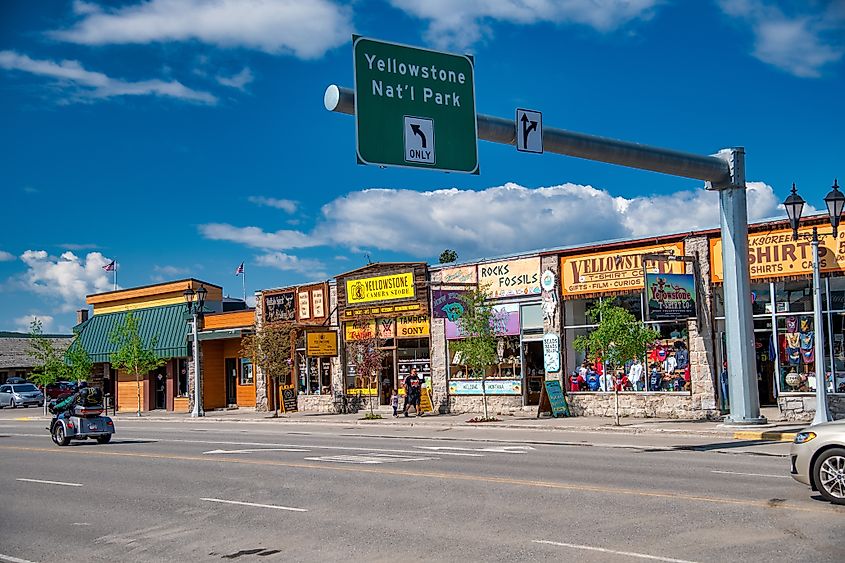 Street view in West Yellowstone, Montana