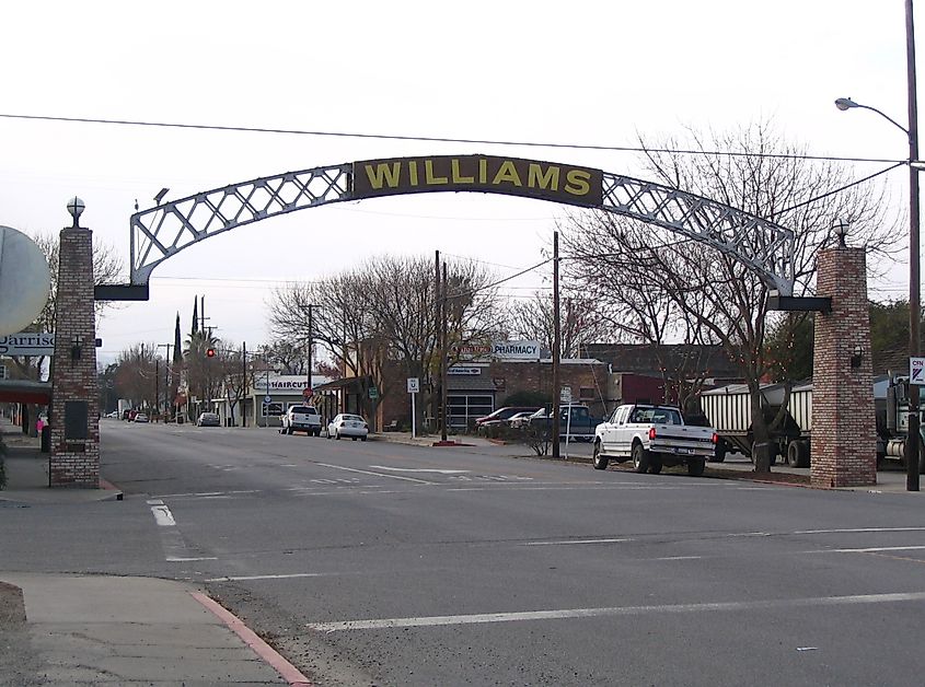 Williams, California. In Wikipedia. https://en.wikipedia.org/wiki/Williams,_California By Dcoetzee - Own work, Public Domain, https://commons.wikimedia.org/w/index.php?curid=6802539