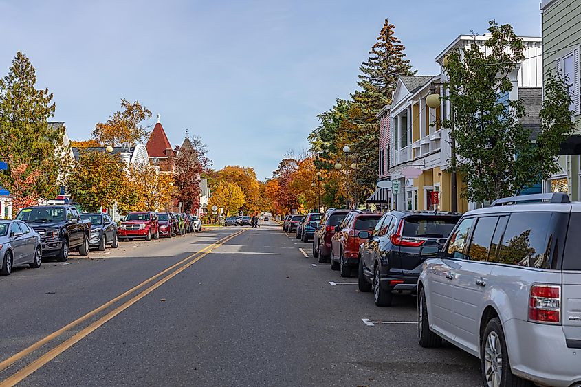 Harbor Springs, resort city, during autumn in Emmet County in the state of Michigan, United States of America
