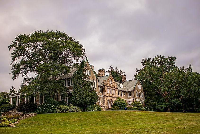 Historic Blithewold Mansion, Gardens & Arboretum in Bristol, Rhode Island, with extensive grounds and gardens.