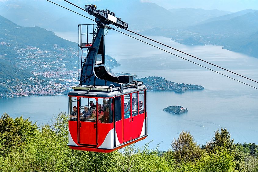 Lake Maggiore cableway is a popular tourist attraction.