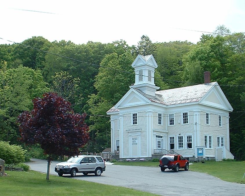 The Becket Arts Center, located in North Becket Intersection of Main St (Rte. 8) & Booker Hill Rd, Becket, MA