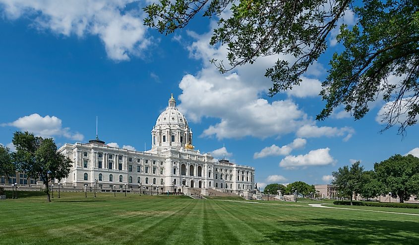 Exterior of the Minnesota State Capitol in Saint Paul. Image credit Nagel Photography via Shutterstock.