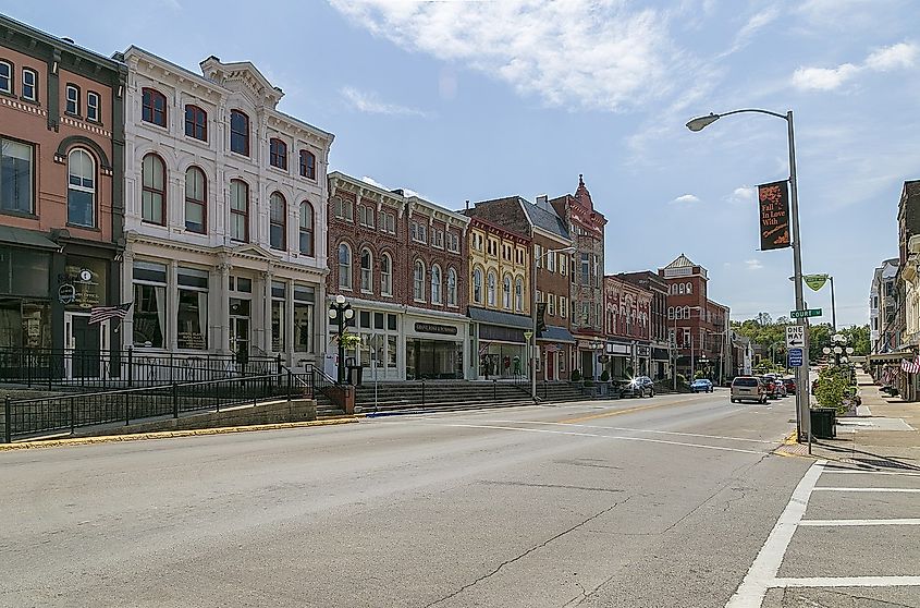 Historic commercial buildings in downtown Winchester, Kentucky