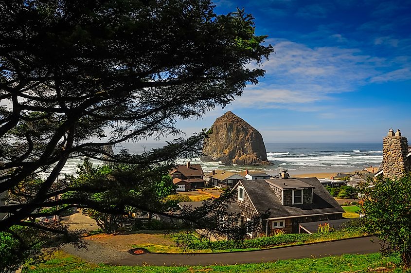 Overlooking Cannon Beach, Oregon, and Haystack Rock.