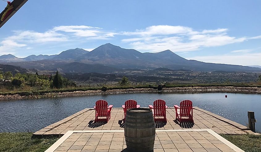 Winery View in Paonia, Colorado, looking over the water