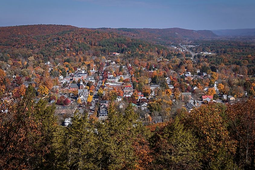 Aerial view of Milford, Pennsylvania