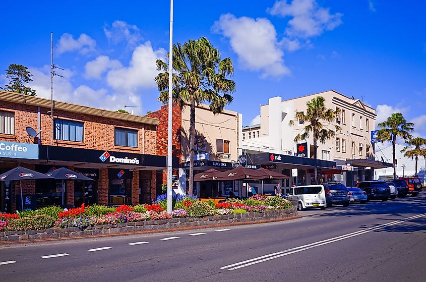 City centre in the coastal town of Kiama in New South Wales
