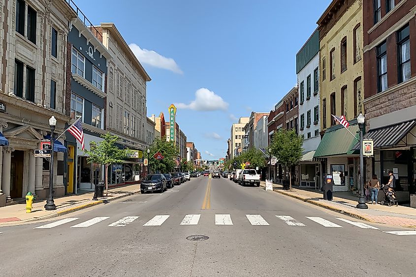 State Street in downtown Bristol, Tennessee.