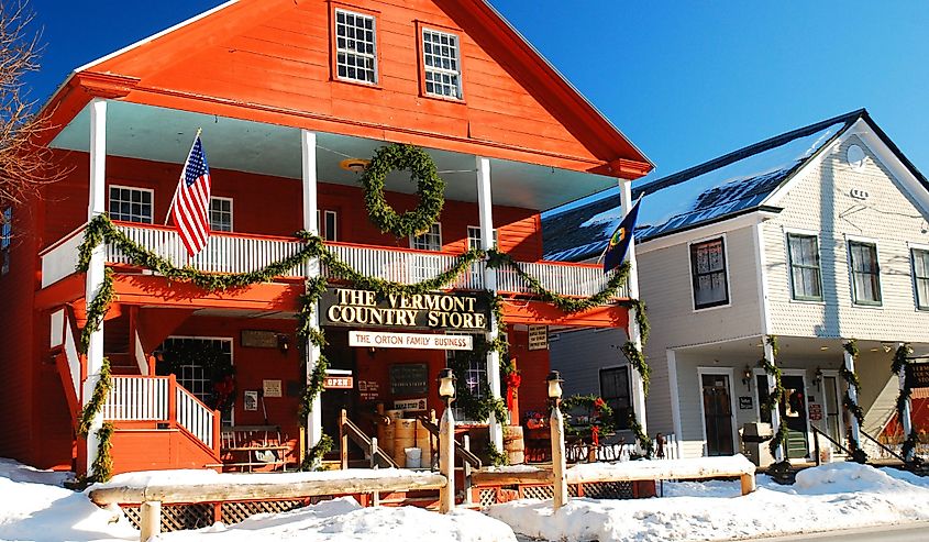 The Vermont Country Store at Christmas in Grafton, Vermont. 