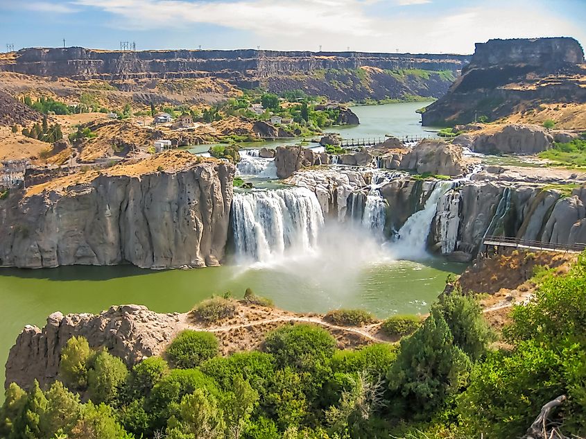 Spectacular aerial view of Shoshone Falls or Niagara of the West, Snake River, Idaho, United States.