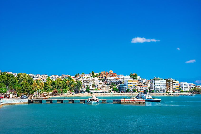 The beautiful city of Chalkida in Euboea island, Greece