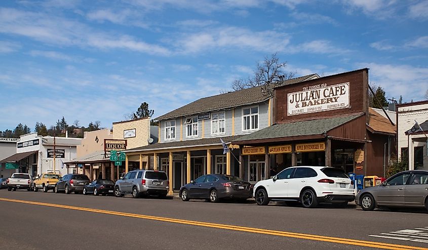 The historic old town of Julian, California.