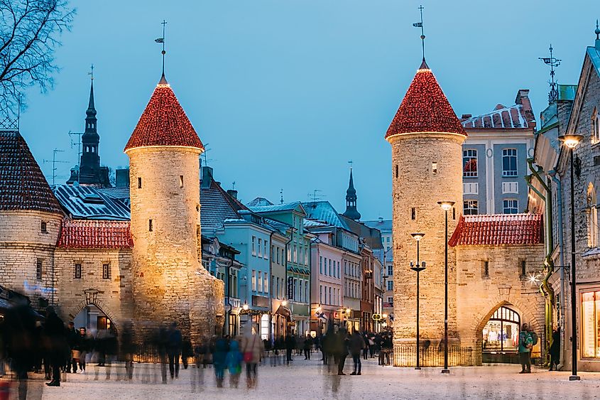 Tallinn, Estonia. Famous Landmark Viru Gate