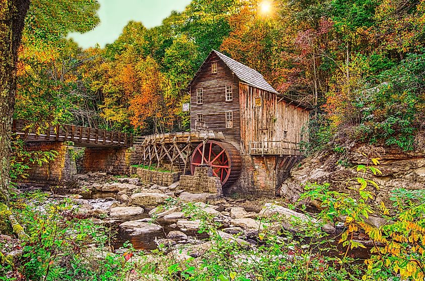 Glade Creek grist mill at Babcock State Park near Fayetteville, West Virginia.